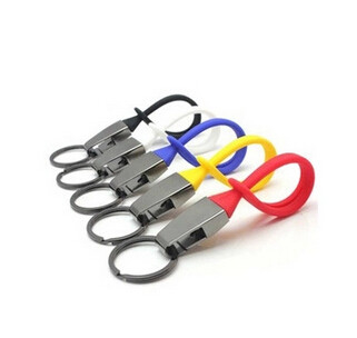 Buy loop rubber car keys keychain keyrings customed logo online manufacture