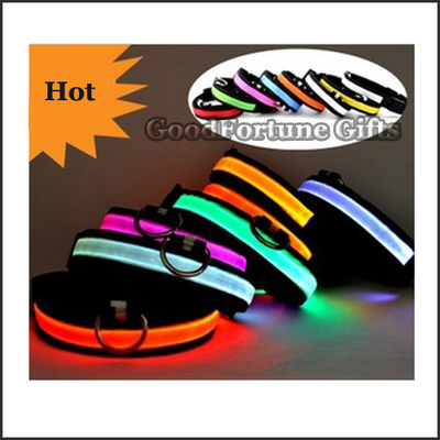 Buy High Brightness Rechargeable Flashing Dog Collar Polyester Promotion Flashing Light Cat Collar online manufacture