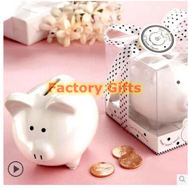 Buy Personalized Wedding Souvenir Gifts Modern Pink Ceramic Piggy Bank Sustainable online manufacture
