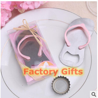 Buy Custom Beach Wedding Party Favors Pink Rubber Slipper Shape Bottle Opener online manufacture