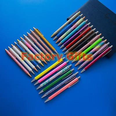 Buy Creative Gold Powder Click Metal Ballpoint Pen For Wedding Party Imprinte Logo online manufacture