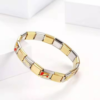 Buy European Fashion Stainless Steel Wristband Italian Jewelry Titanium Steel Hip Hop Elastic Jewelry Bracelet Personalized Diy online manufacture