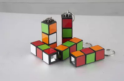 logo imprinted magic cube mini flashlight torch keychain