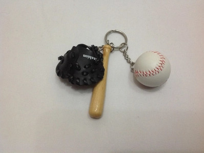 cricket glove stick set sport keychain gifts with customed logo