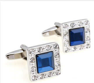 New promotional printed logo crystal zinc alloy cufflinks business corperate gifts