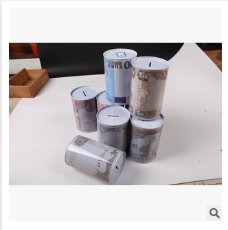 Round Shape Tin Can Coin Bank Saving Money Sustainable High Memorability