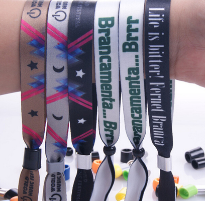 Adjustable Custom Sports Bracelets Polyester Fabric Woven Custom Silicone Bracelets