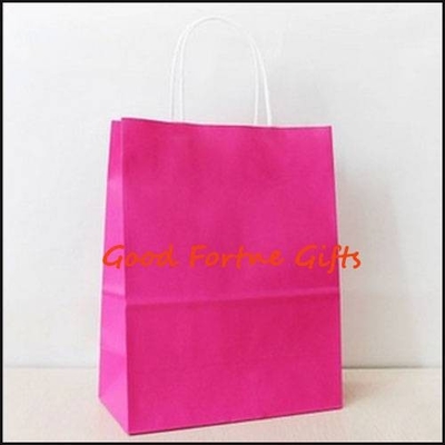 Eco Friendly Recycled Custom Kraft Paper Tote Bag With Handles Food Take Out