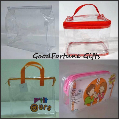 Transparent Waterproof PVC Cosmetic Bags Zippered With High Capacity