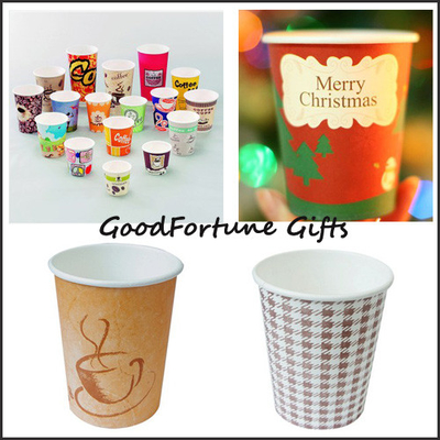 Customed Biodegradable Disposable Paper Cups For Coffee And Water Shop Bar