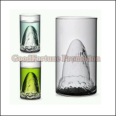 Shark Shape Design Clear Beer Glass Cup Customizable For Outdoor Party