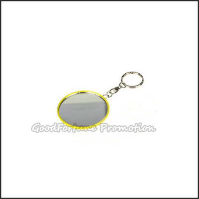 Promotional customed logo tin portable make up pocket mirror gift keychain