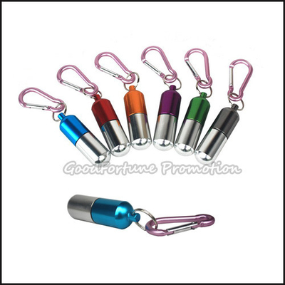 customed printed logo aluminum alloy pill box case organizer keychain keyrings gift