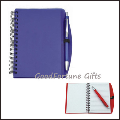 PP Cover Personalized Spiral Bound Notebooks With Pen Holder For Business Promotion