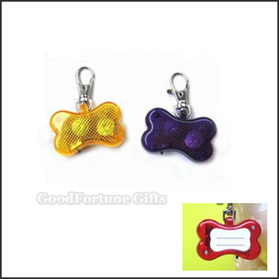 Customizable anti lost led flash dog tags lable for better visibility for dark night