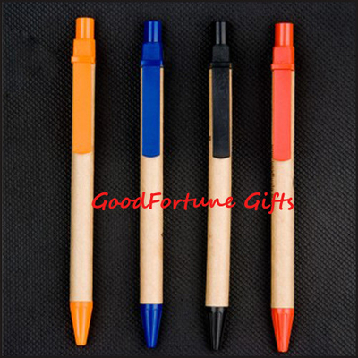 Smooth Promotional Ballpoint Pen Compostable Kraft Paper Pens Eco Friendly