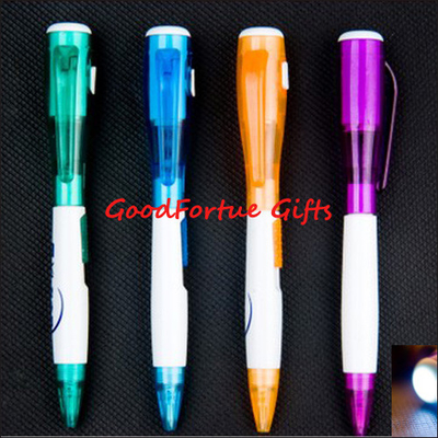 Plastic Multifunction Ballpoint Pen With Torch And LED Light Business Gift