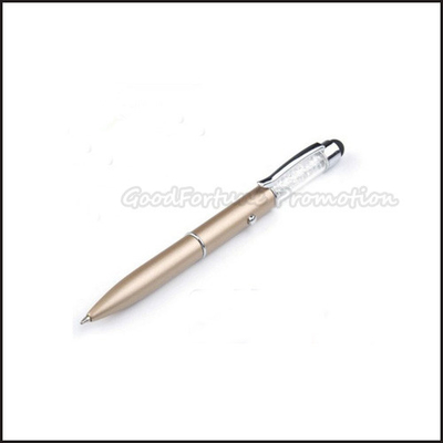 Customed engraved crystal stylus ballpoint pen with LED for wedding business gifts