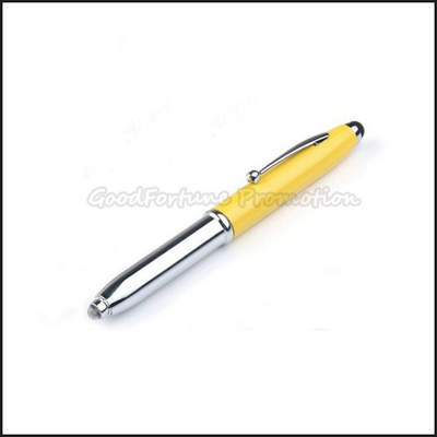 Durable metal promotional touch pen with torch and stylus ballpoint pen screen