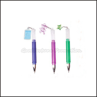 cheap printed logo Ballpoint pen with charm ornaments for kids school party