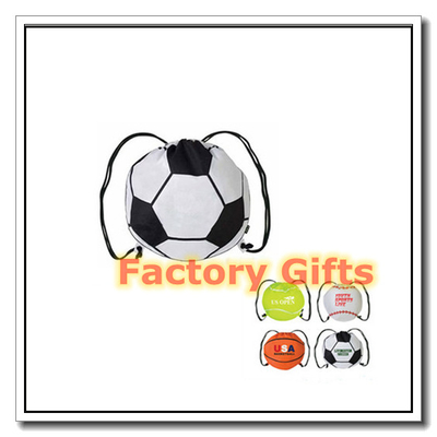Gym Nylon Football Shape Promotional Drawstring Bags Modern Design