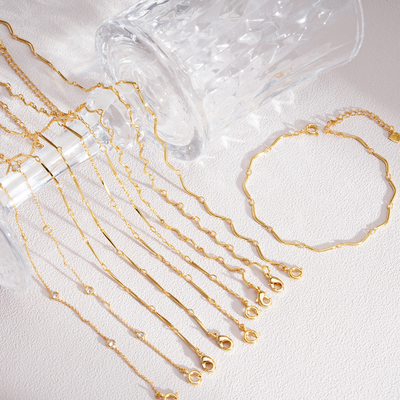 High Quality Gold Chain for Charm Necklace Waterproof Build Your Diy Gold Charm Necklace Chains for Jewelry Making