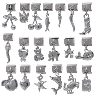 New Designs Italian Charms Stainless Steel Sea Animal Heart Italian Pendants Charm Bracelets Jewelry Wholesale