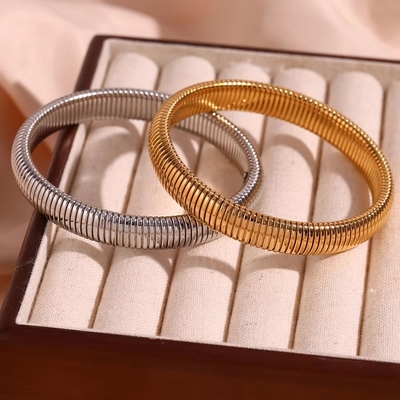 Popular 8Mm-20Mm Snake Chain Bracelet Stainless Steel 18K Gold Plated 8Mm Chunky Snake Chain Bracelet