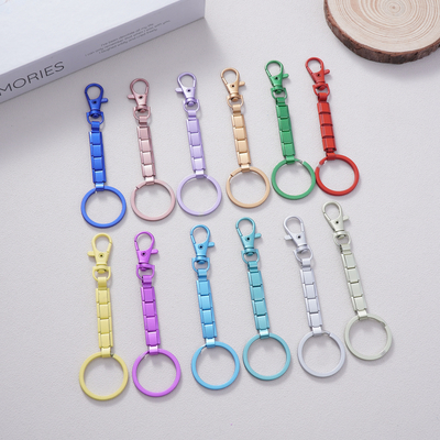 Waterproof Colorful Italian Charm Key Stainless Steel Gold Red Yellow Italian Charm Bracelet Keychain