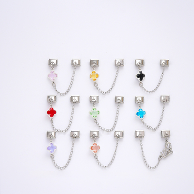 New Chain Clover Italian Charms Silver High Quality Stainless Steel Waterproof Clover Italian Charm Bracelet Links