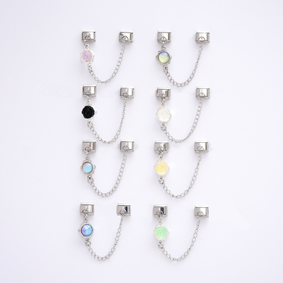 2025 Romantic pink Italian Link Charms Stainless Steel Valentine Bulk Gold Cute Italian Charms Bracelet