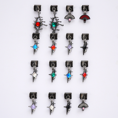 Trends Designs  Italian Punk Charms Stainless Steel Black Stars Italian Pendants Charm Bracelets Jewelry