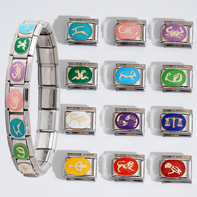 Fashion Italian Charms Bracelet Stainless Steel Zodiac Light Colorful Tarot Wholesale Italian Charm Bracelets