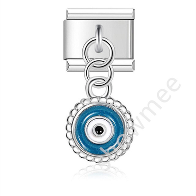 YIWU Italian Charm Stainless Steel Evil  Music Headset Moon Book Eye Pendant Italian  Charm Bracelet