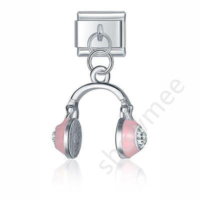 New Product Italian Charm Stainless Steel Evil Music Headset Moon Book EyePendant Italian  Charm Bracelet