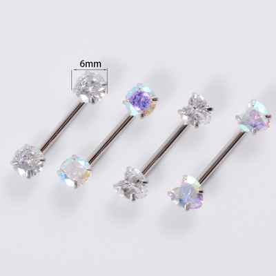 XM2035 Stainless Steel Zircon Nipple Rings Christmas Heart Zircon Nipple Rings Body Piercing Jewelry