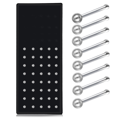 XM20058 40 Pcs/box of 2mm Mini Stainless Steel Nose Nails Hypoallergenic Nose Ring Piercing Jewelry