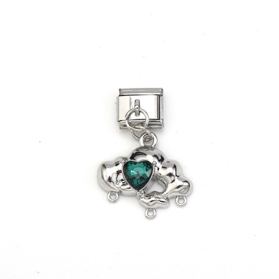 2024 New Product Stainless Steel Gold and Silver Cloud Heart Pendant Italian Charms Bracelet