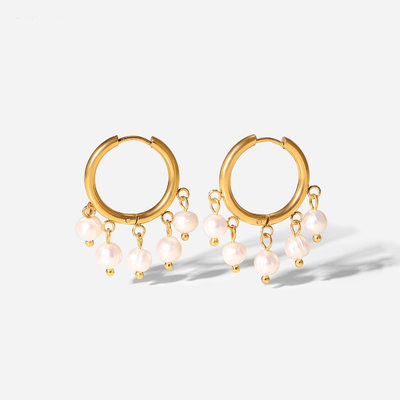 XM20018 Small Pearl Tassel Pendant Earrings Fashionable and Simple Temperament Metal Wind Earrings