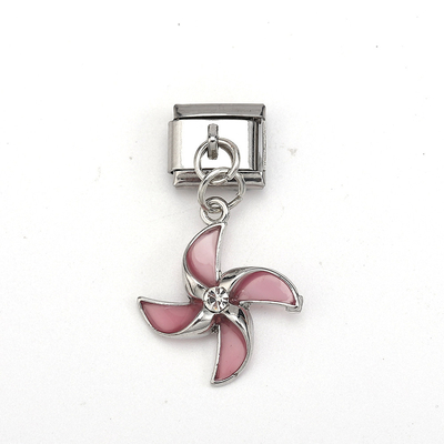 2024 New Product Stainless Steel Colorful Windmill Pendant Italian Charms Bracelet