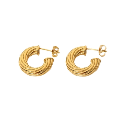 XM20016 18K Gold-plated Earrings Stainless Steel Twisted Earrings  Titanium Steel Metal Earrings Women's