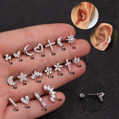 Fine Jewelry Piercing Jewelry Nose Studs for Women Gold Silver Cz Nose Stud Piercing