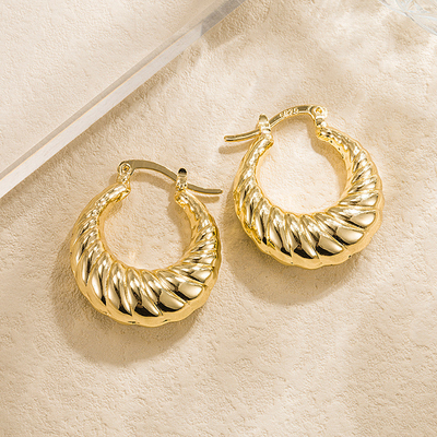 Allergenic Stainless Steel Retro Design Hoop Earrings Irregular Geometry Hoop Earrings High Quality Women's Earrings