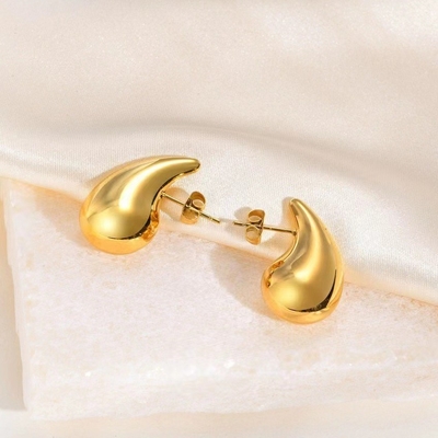 Fashion Jewelry Hollow Drop Earrings Stainless Steel 18K Gold Allergy Prevention Coarse Earrings Women's Fashion Jewelry