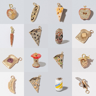 Non Tarnish Diy Food Charms Jewelry Waterproof High Quality Strawberry Bread Coke Pizza Food Charms for Jewelry Making