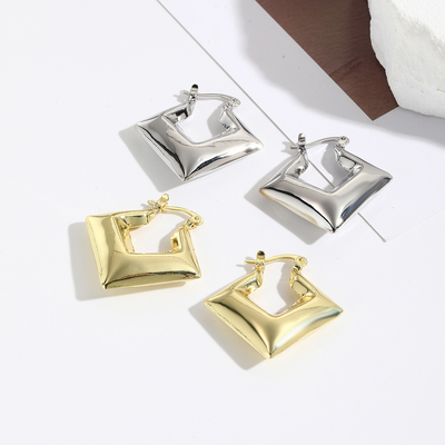 Popular square Earrings Allergenic Stainless Steel Hoop Geometric 18k Gold Hoop Earrings for Women