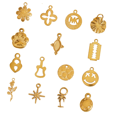 Fashion Geometric Hollow Stainless Steel Pendants Waterproof Non Tranish 18K PVD Gold Plated DIY Charms for Jewelry Making