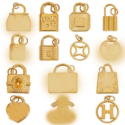 Fashion Creative Stainless Steel Texture 18K PVD Gold Plated Stainless Steel Lock Shape Pendants and Charms for Jewelry Making