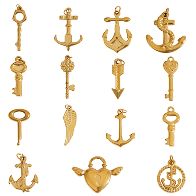 New Arrival Waterproof 18K PVD Real Gold Stainless Steel Charms Fashion Jewelry Pendants & Charms