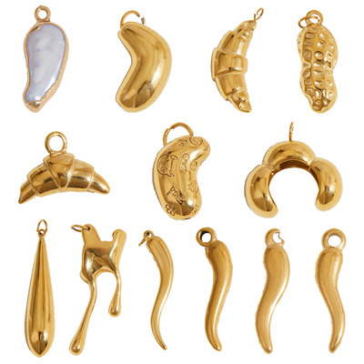 Fashion Stainless Steel Pendants Charms 18K Gold Plated Irregular Charms for DIY Necklace Bracelet Making